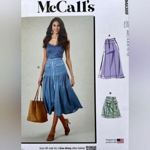 McCalls Sewing Skirt Pattern 8389